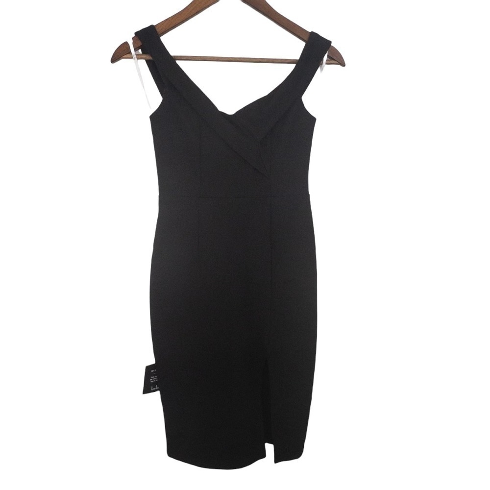 𝅺lulus OFF‎ THE SHOULDER BODYCON BLACK DRESS, NEW WITH TAGS